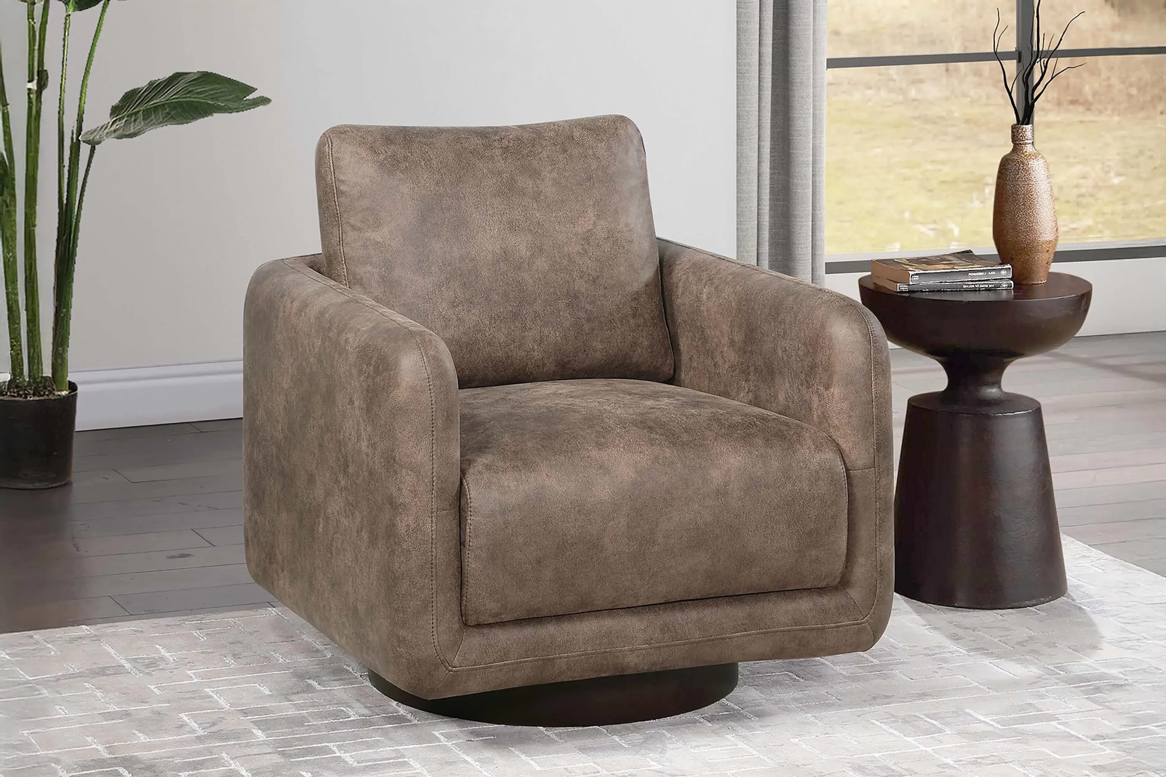 Swivel Chair | 360° Leather-Like Accent Chair for Living Room