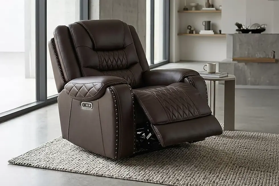 Thumbnail: Power Recliner Chair | Top Grain Leather Dual Power Recliner with USB Ports