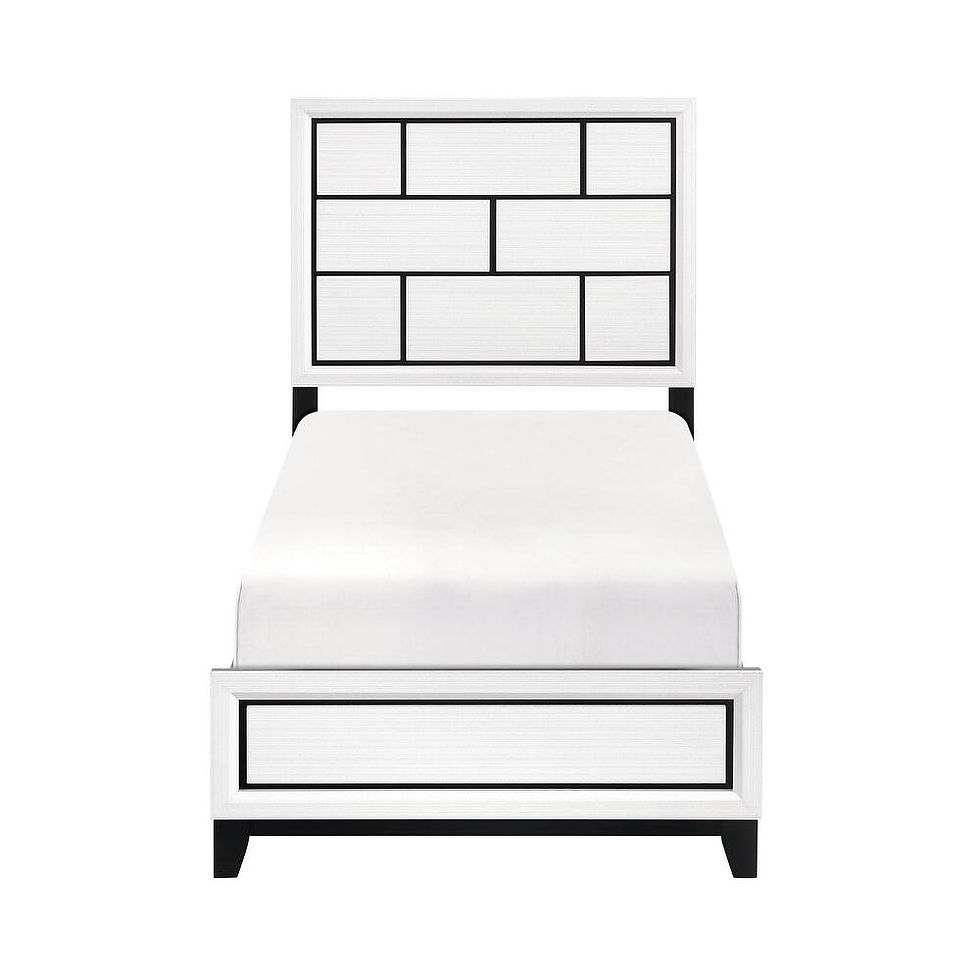 Thumbnail: Akerson Chalk Panel Bed in White | Modern Bedroom Bed Frame