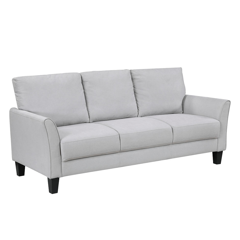 Thumbnail: 2-Piece Gray Upholstered Sofa & Loveseat Set, Modern Living Room Furniture