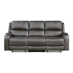 Thumbnail: 2-Piece Gray Reclining Sofa & Loveseat Set, Transitional Living Room Furniture