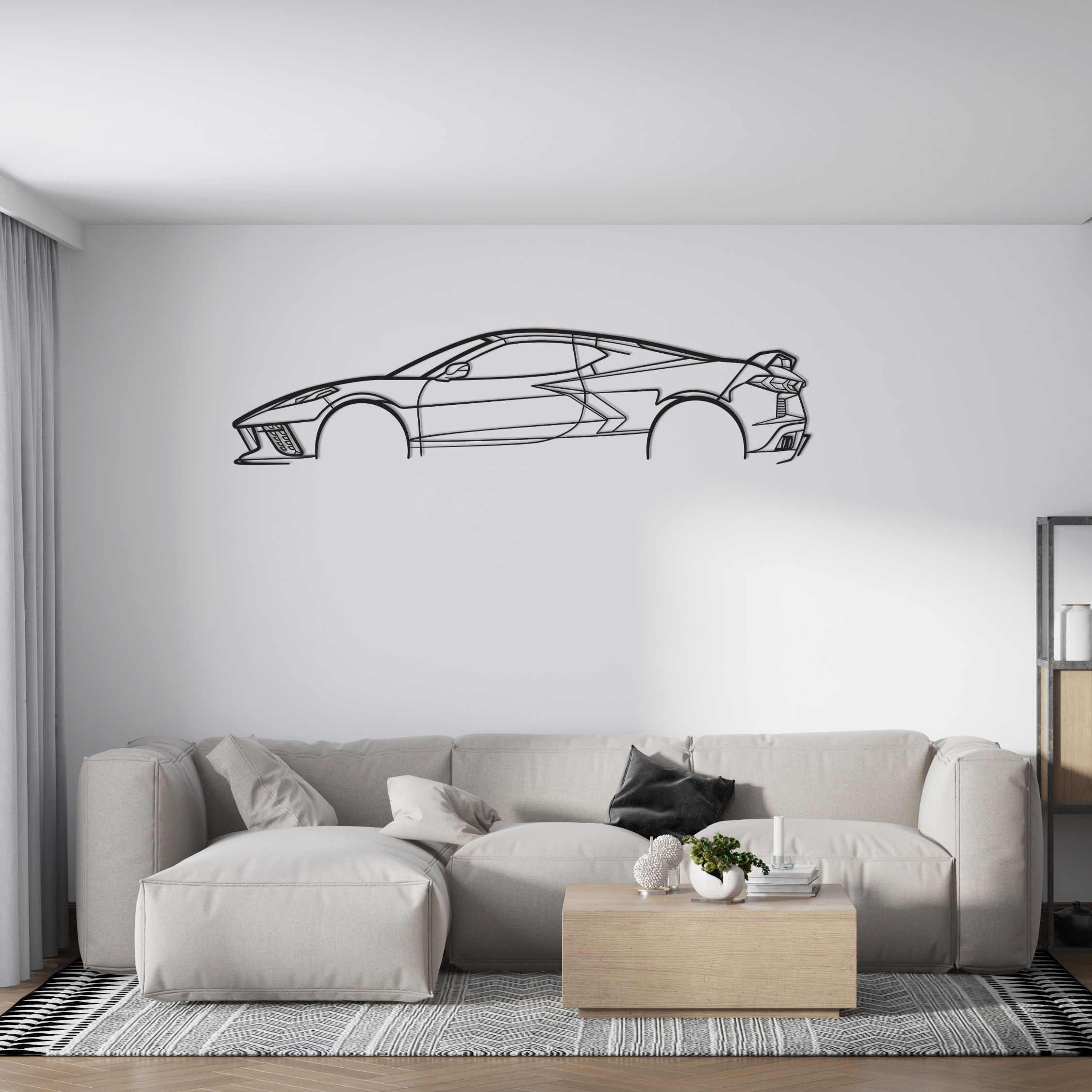 Corvette (C8) Car Metal Silhouette