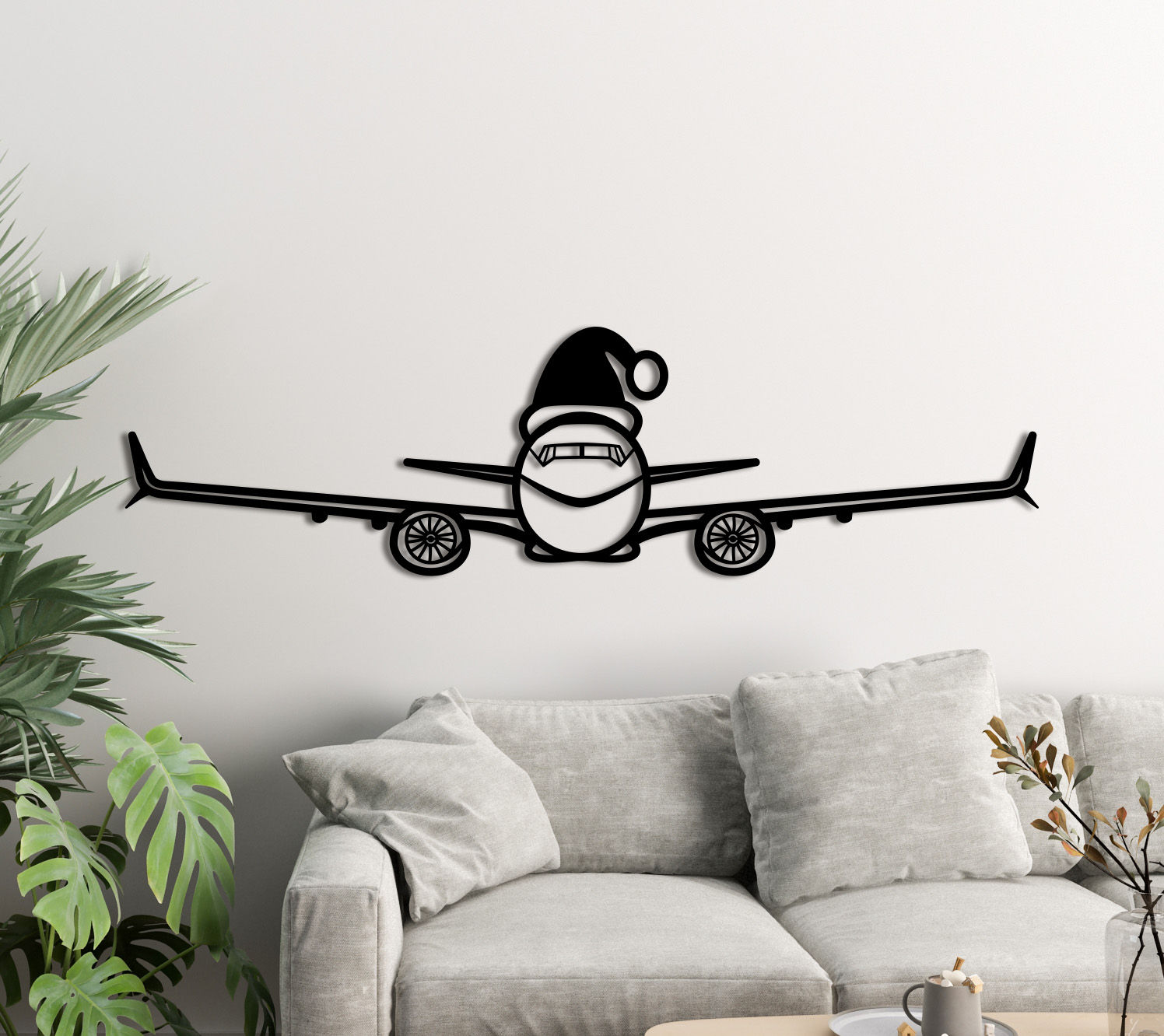 Boeing 737 Max Christmas Hat Metal Silhouette