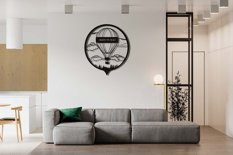 Thumbnail: Custom Text Hot Air Balloon Metal Wall Art