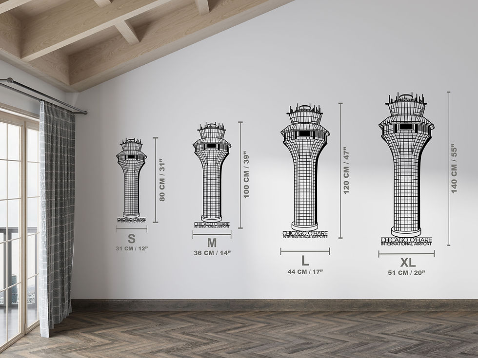 Thumbnail: ORD Chicago O'Hare Air Traffic Control Tower Metal Wall Art