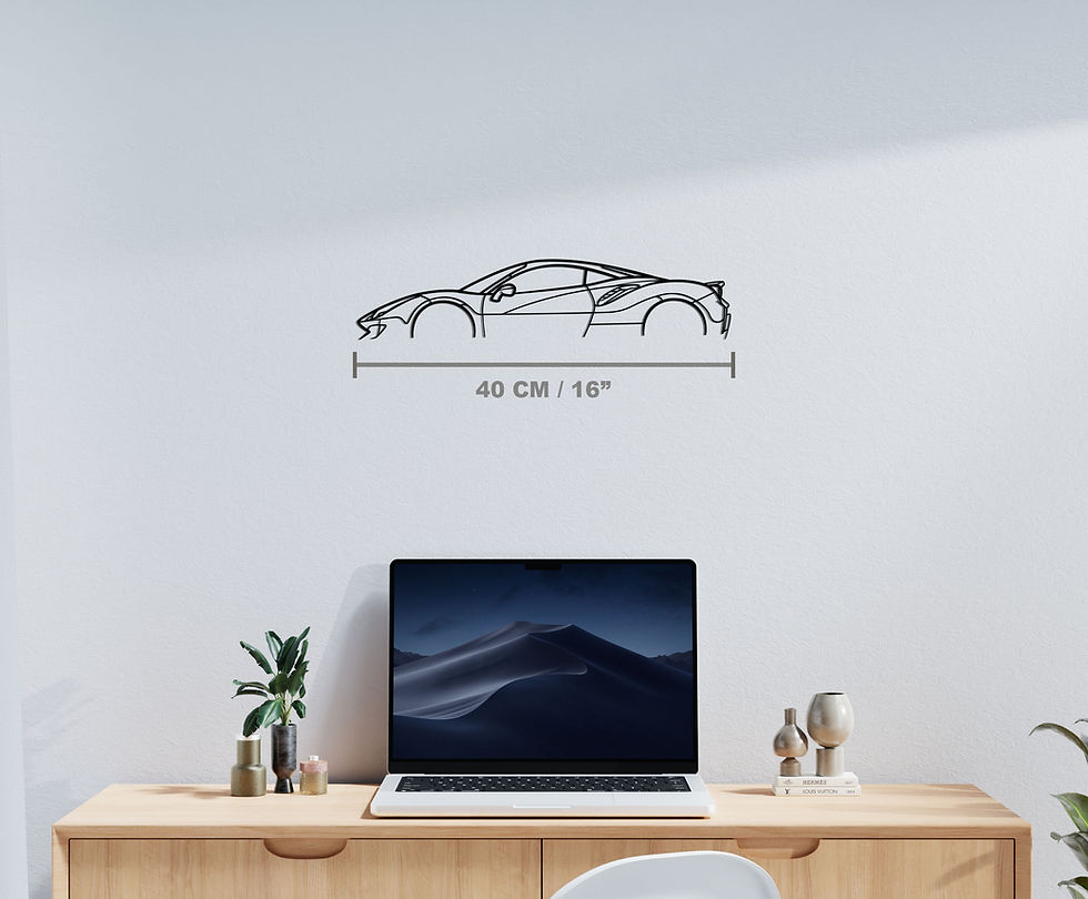 Thumbnail: 488 Pista Car Metal Silhouette