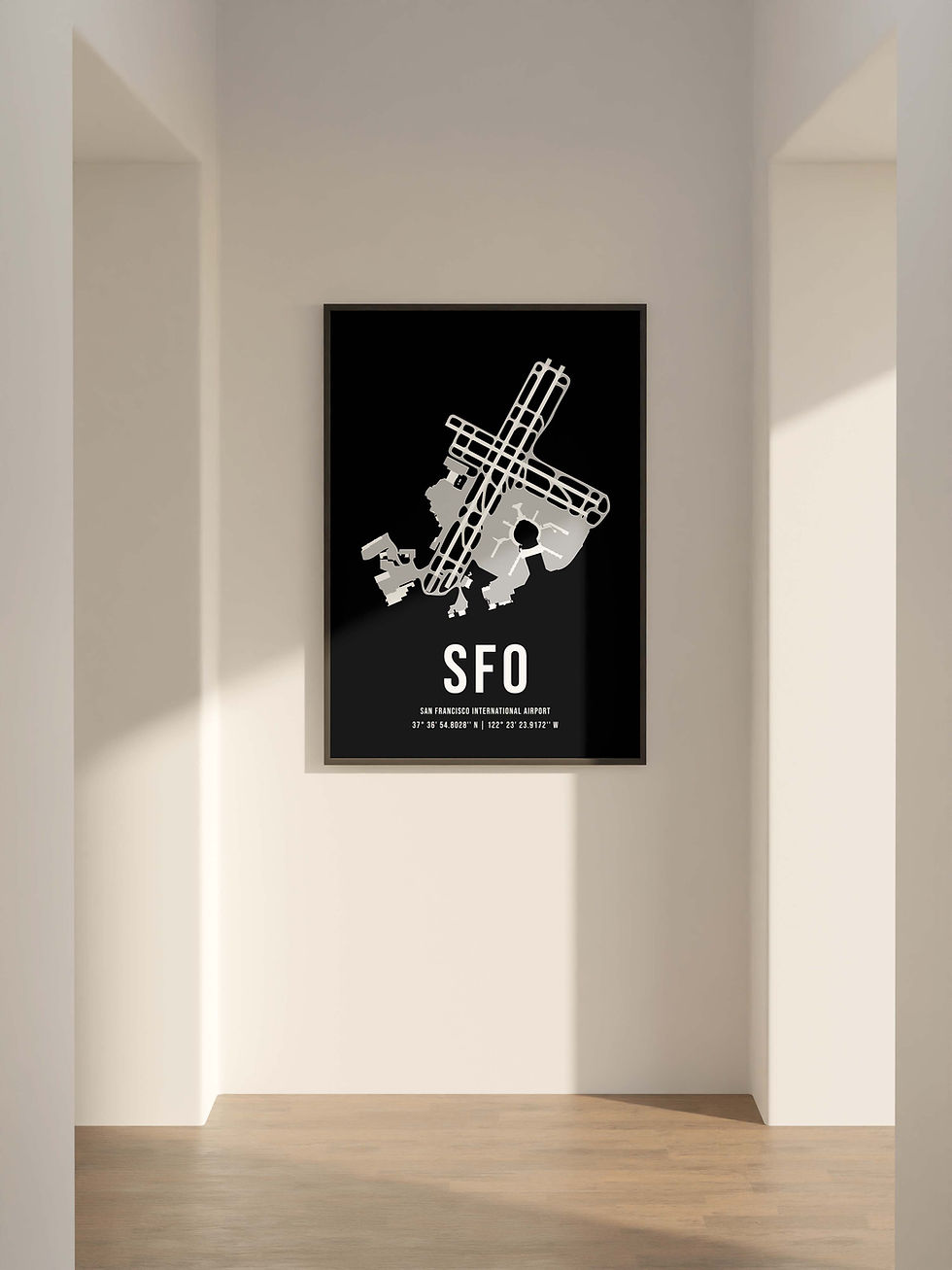 Thumbnail: San Francisco  SFO Airport Map Dark Style