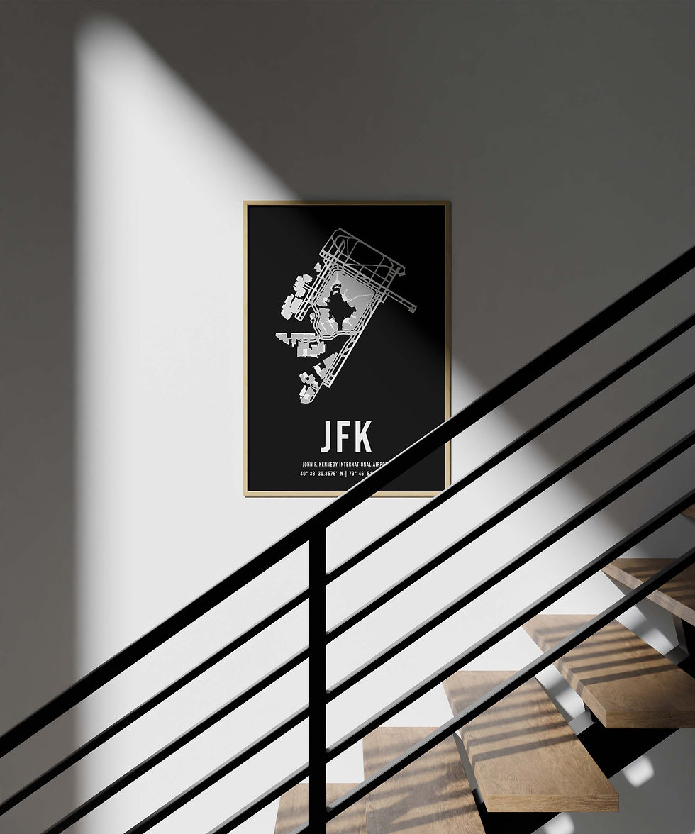 Thumbnail: New York JFK Airport Map Dark Style