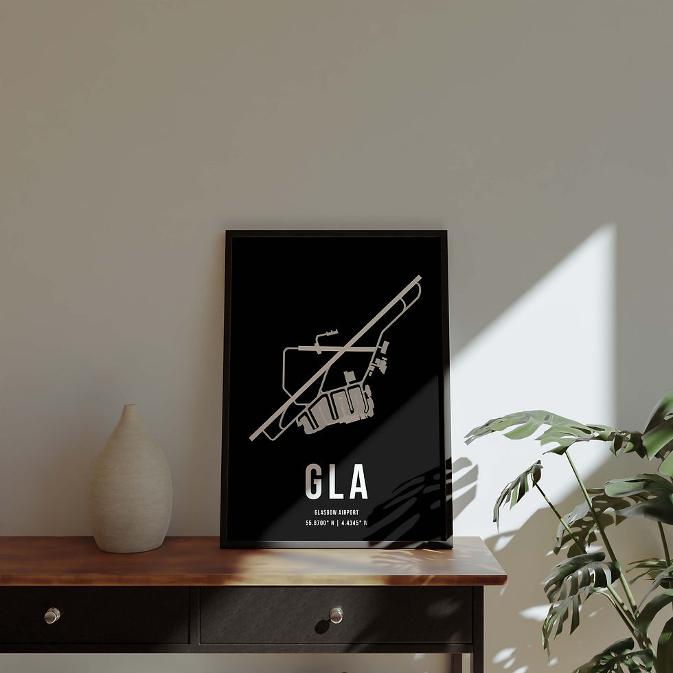 Thumbnail: Glasgow GLA Airport Map Dark Style
