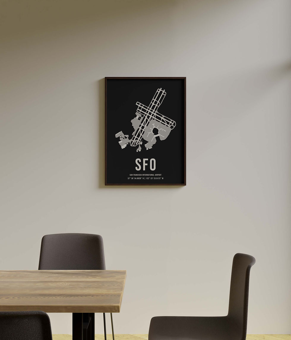 Thumbnail: San Francisco  SFO Airport Map Dark Style