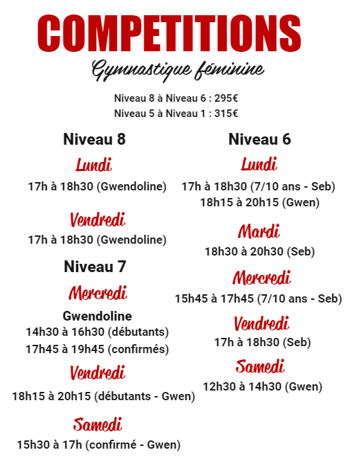 Horaires & Planning A'tous Gym Draveil