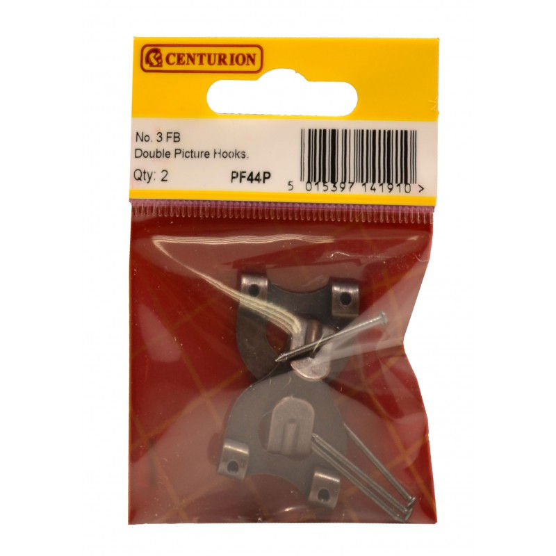 No 3 FB Double Picture Hooks (Pack of 2)