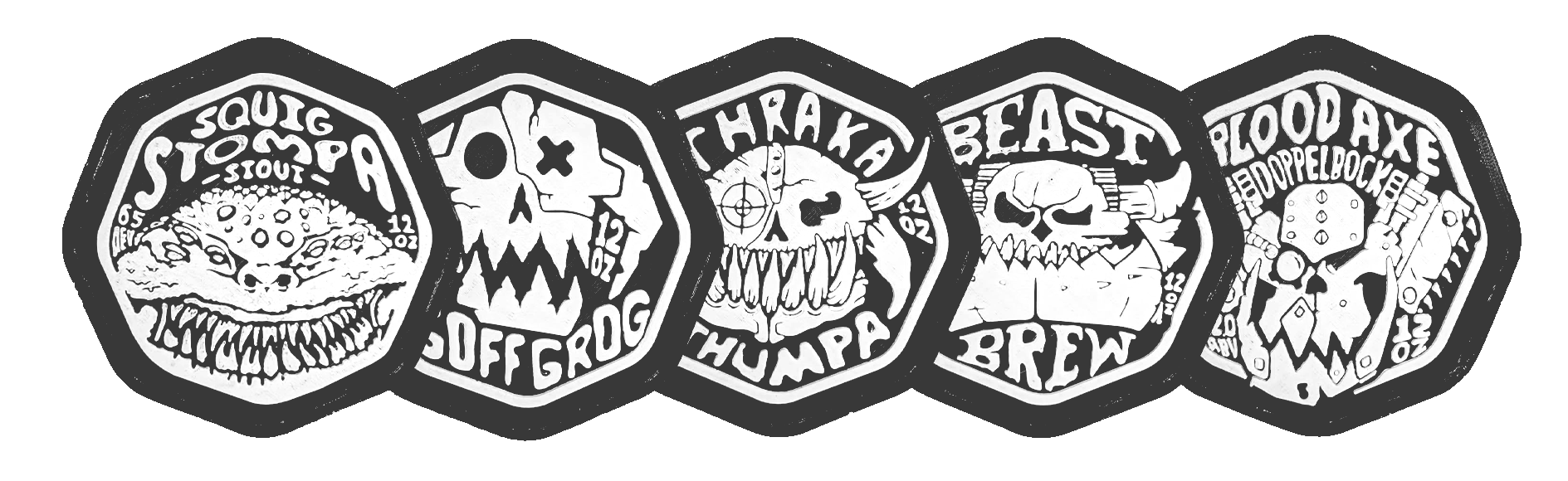 Ork inspired coaster set