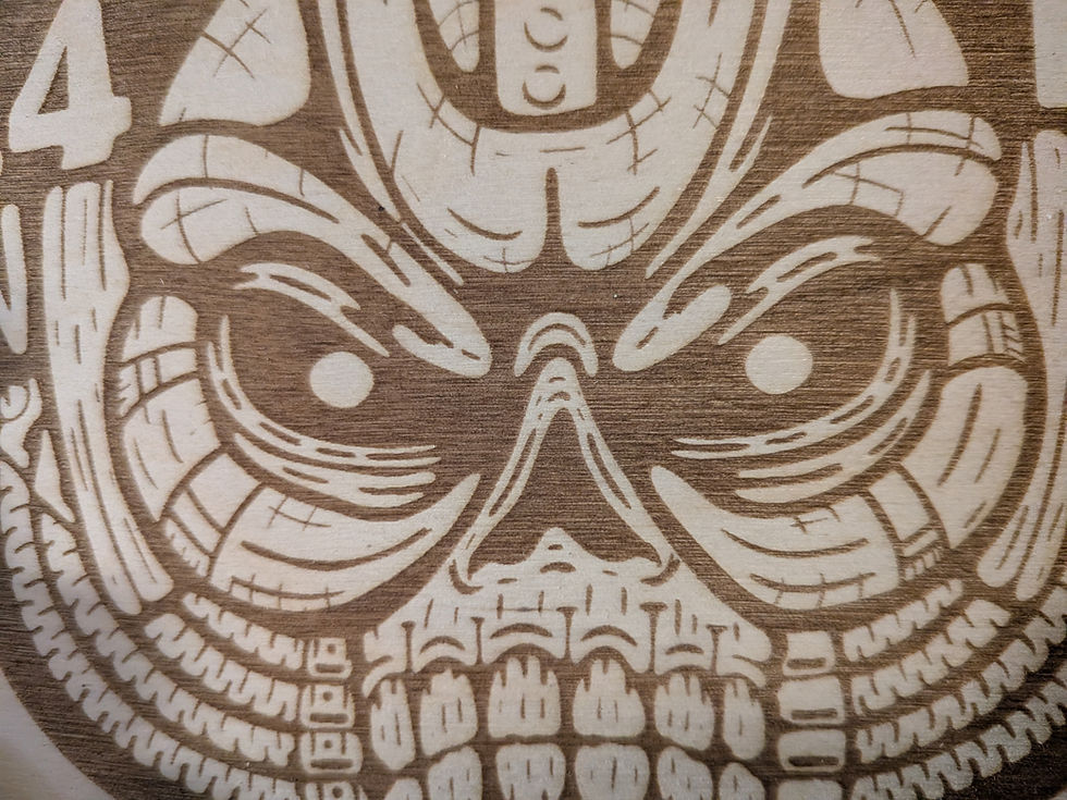Custom Engraved Dice Tray - 0.25in Birch with PETG printed corners and Steel Screws