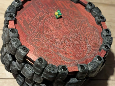 stack of custom engraved dice trays