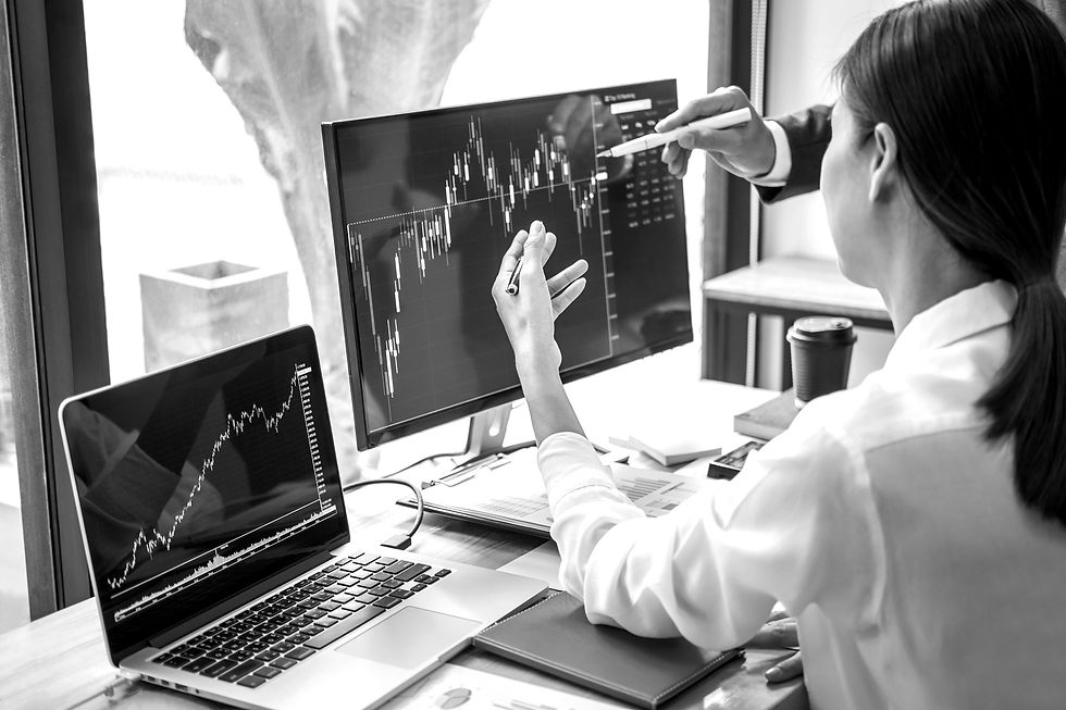 Picture of analyzing data on screen
