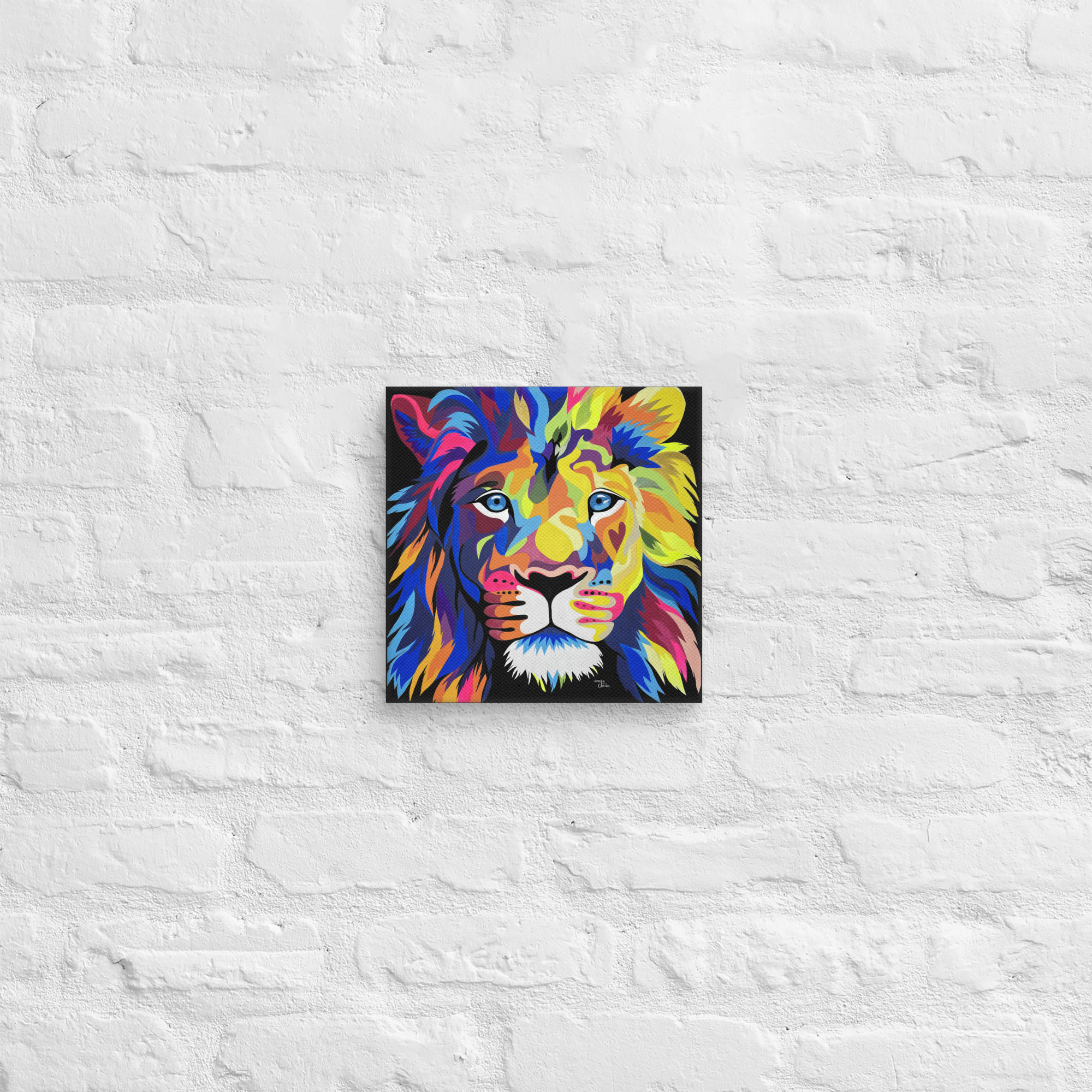 Lion Flamboyant - Toile Imprimée (25x25 cm / 50x50cm)