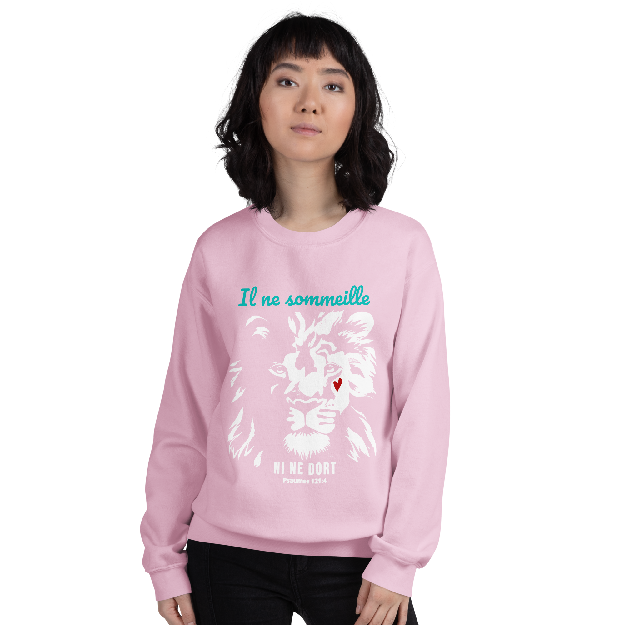 Sweatshirt « Il ne sommeille ni ne dort » - Cœur