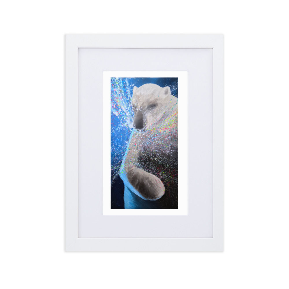 Affiche encadrée – “Bain de Couleur” (21×30 cm)