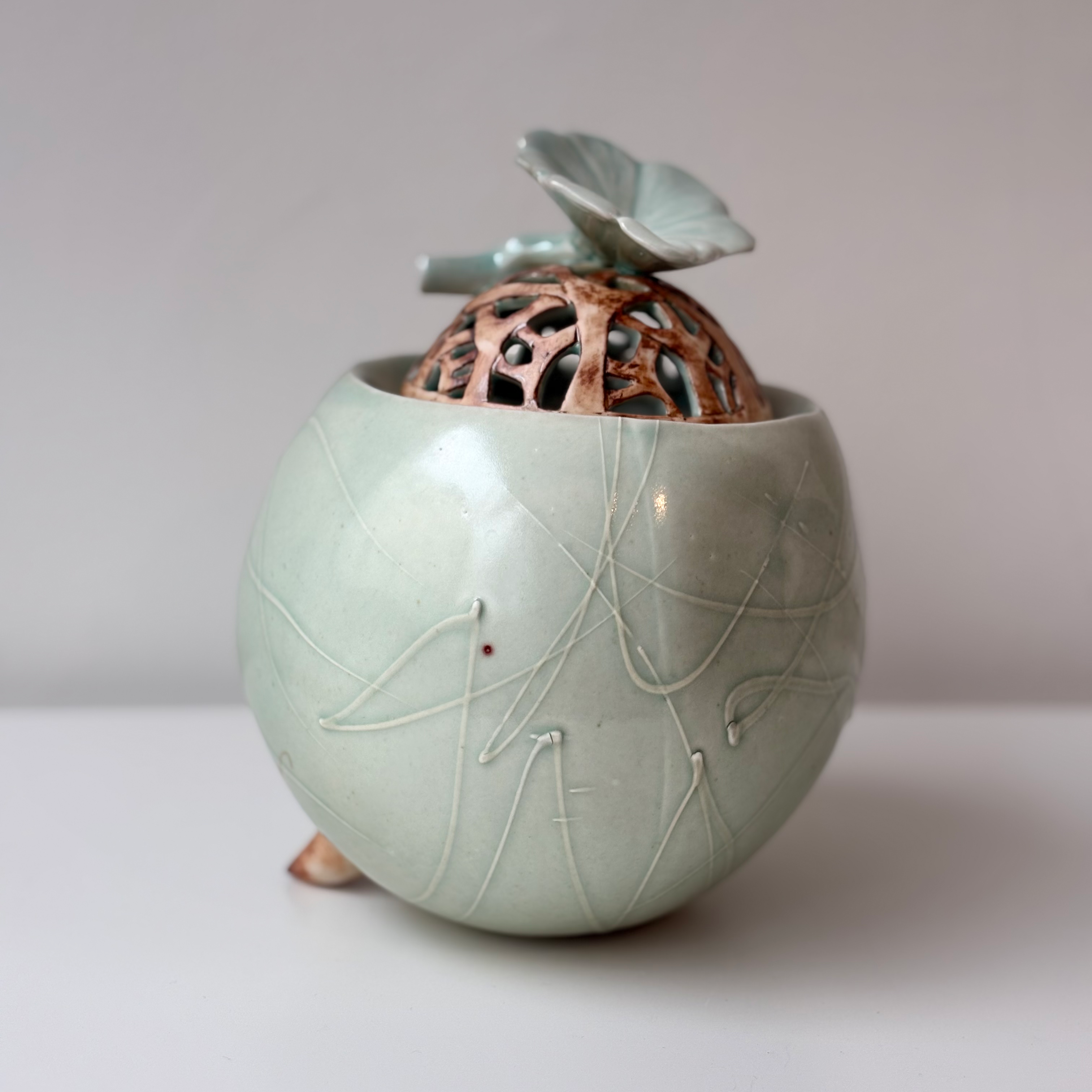 Celadon Lidded Vase