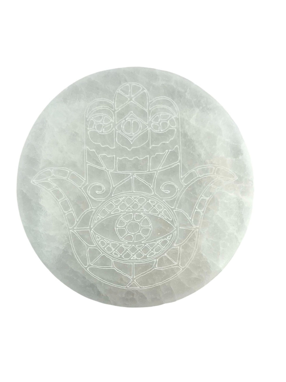 Placa Selenita Hamsa 10cm