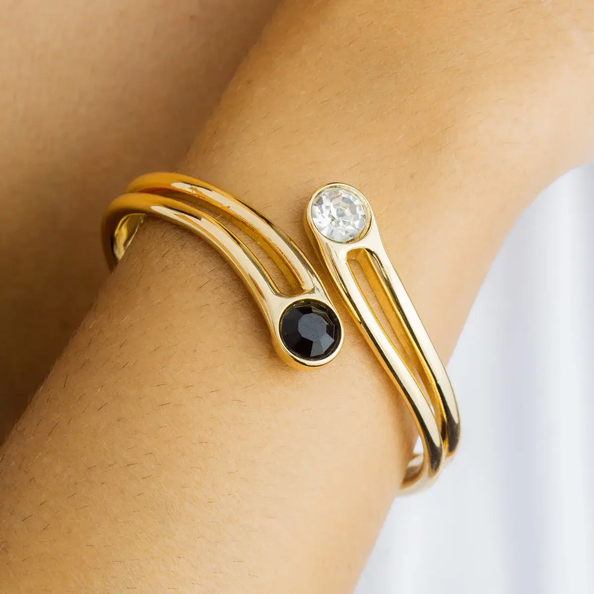 Bracelete Yin-yang zircônia