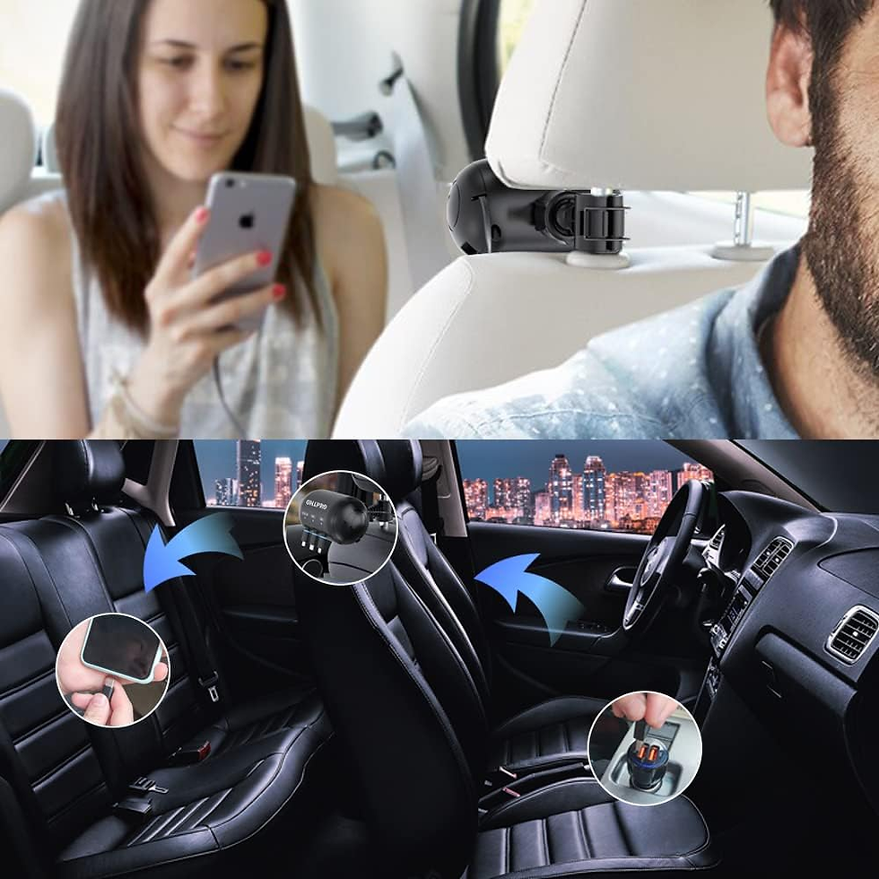 Thumbnail: Multi Car Retractable Backseat 3 in 1 Car Charging Station Box Compatible with A