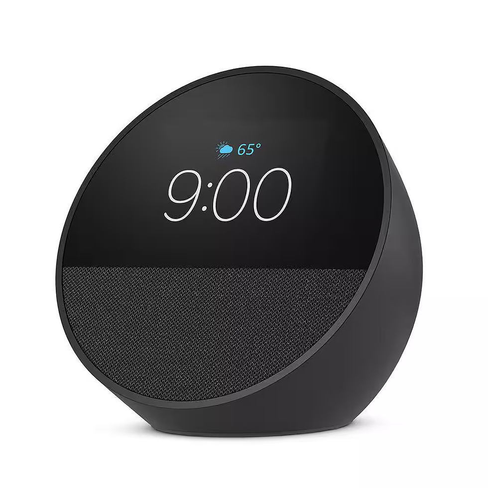 Echo Spot (2024 Release) Smart Alarm Clock with Vibrant Sound plus Alexa, Black