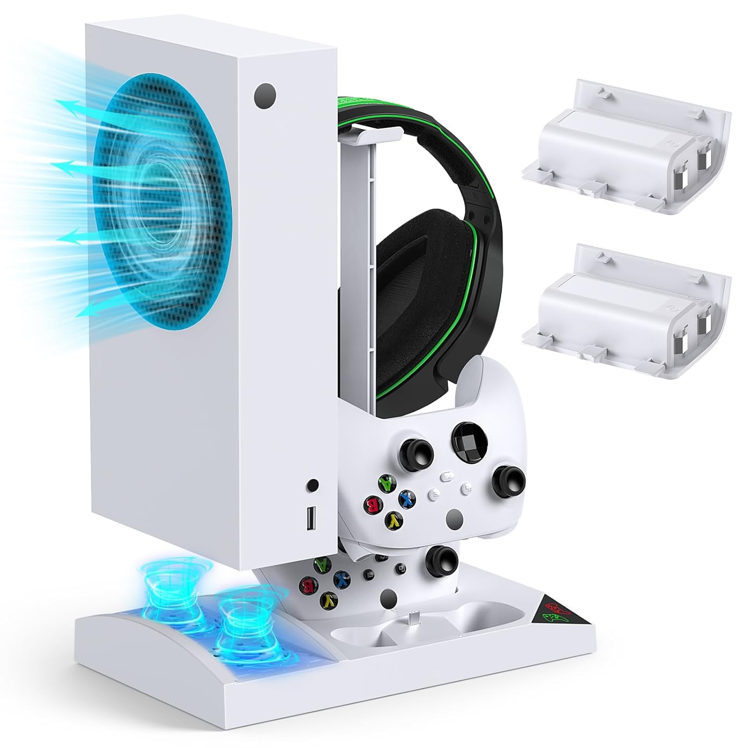 Charger Stand Cooling Fan for Xbox Series S Console/Controller,Dual Cooler Syste
