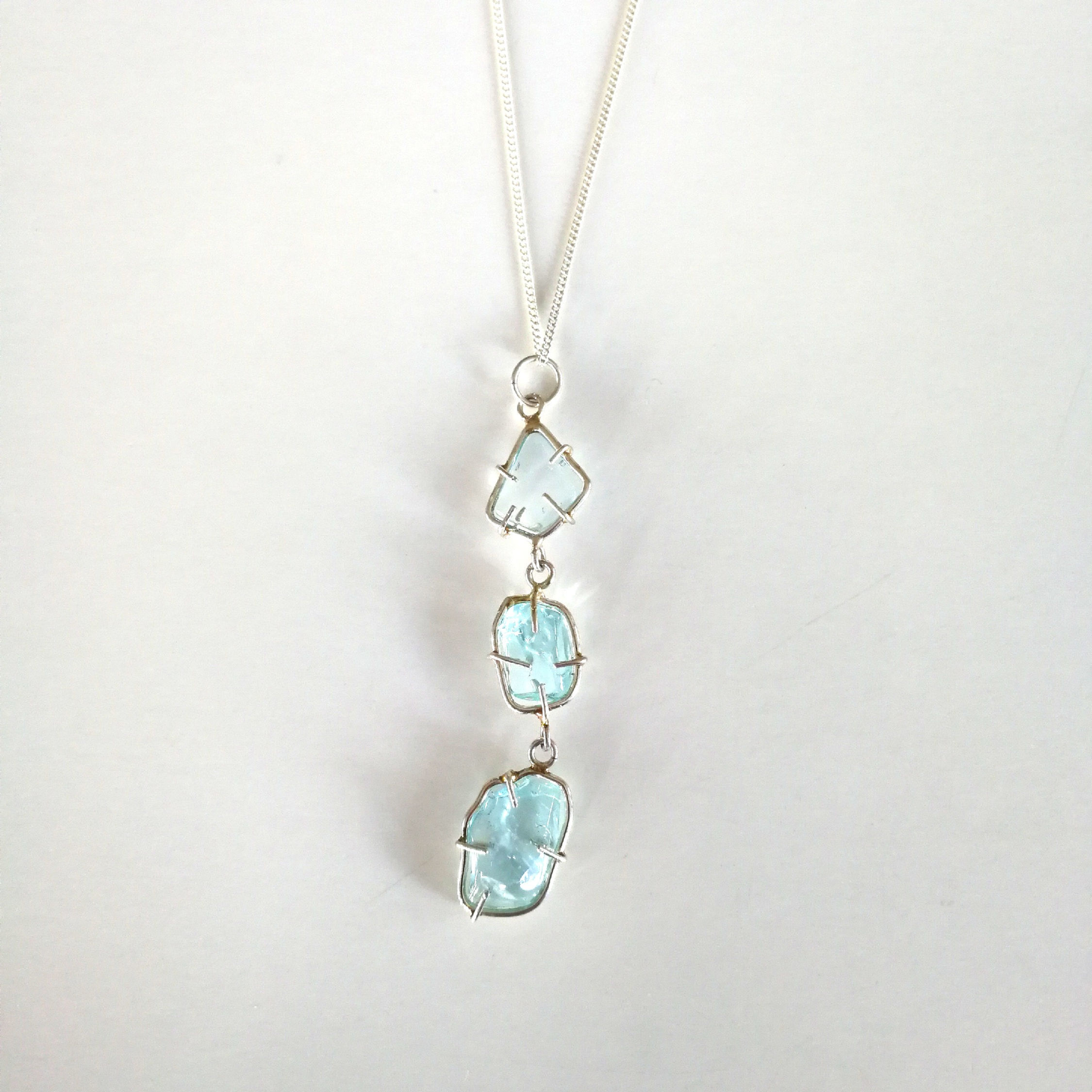 Megan Drop Pendant, Aquamarine