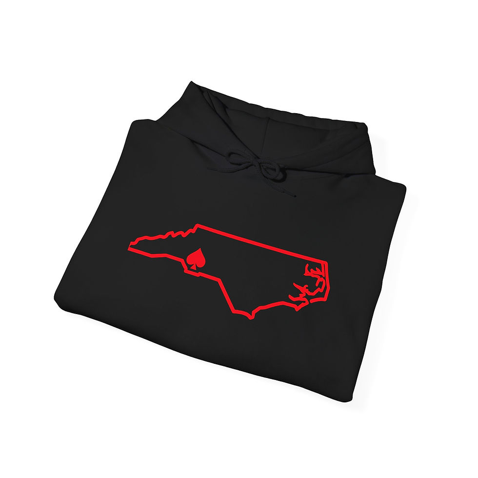Thumbnail: North Carolina Outline Hoodie with Heart – State Pride Sweatshirt