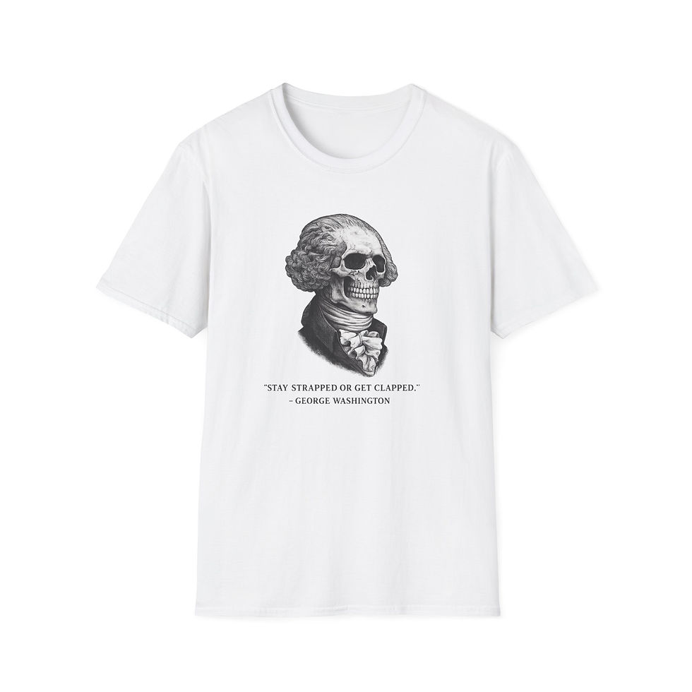Thumbnail: Skull George Washington Portrait T‑Shirt — Vintage Skeleton Patriotic Tee