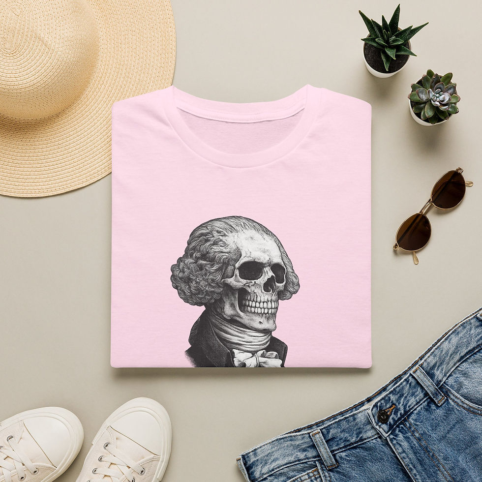 Thumbnail: Skull George Washington Portrait T‑Shirt — Vintage Skeleton Patriotic Tee