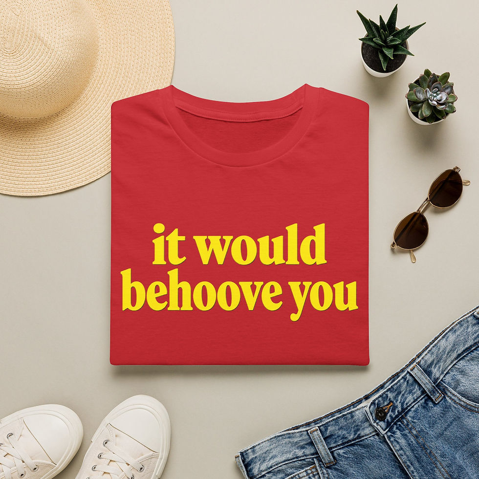 Thumbnail: It Would Behoove You Tee — Playful Retro Yellow Slogan T-Shirt