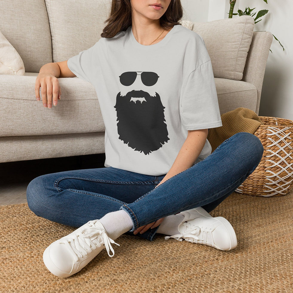 Thumbnail: Bearded Shades T-Shirt — Aviator Sunglasses & Beard Silhouette Tee
