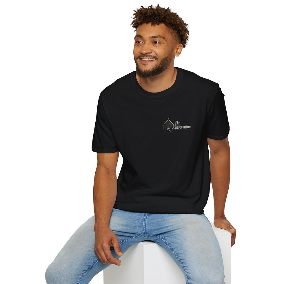 Thumbnail: Spade Logo Tee – 'The Association' Minimalist Black T-Shirt