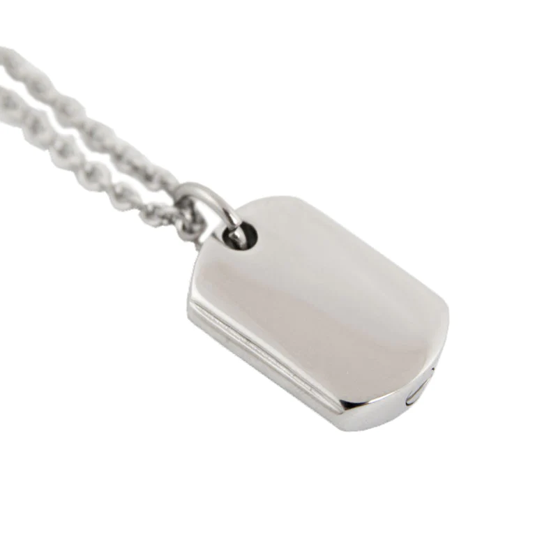 Thumbnail: Dog Tag Stainless Steel Cremation Pendant