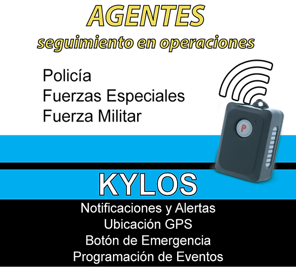 GPS, seguimiento de agente remoto, seguimiento de agente de policía remoto, seguimiento de agente militar remoto, seguridad pública, fuerza policial, fuerza militar, GPS + seguridad pública, seguimiento avanzado para agente de policía, seguimiento avanzado para agente militar, geofencing, acelerómetro, identificación de agente, GPS Ubicación + seguridad pública, alerta perimetral GPS + seguridad pública, ubicación GPS, ubicación GPS + fuerza policial, ubicación GPS + fuerza militar, botón de emergencia, alerta perimetral, alerta perimetral + fuerza policial, GPS + alerta perimetral, GPS + geofencing, larga vida Batería, operación continua de 45 días, reconocimiento de ID de agente, Kylos Compact, Starcom Systems