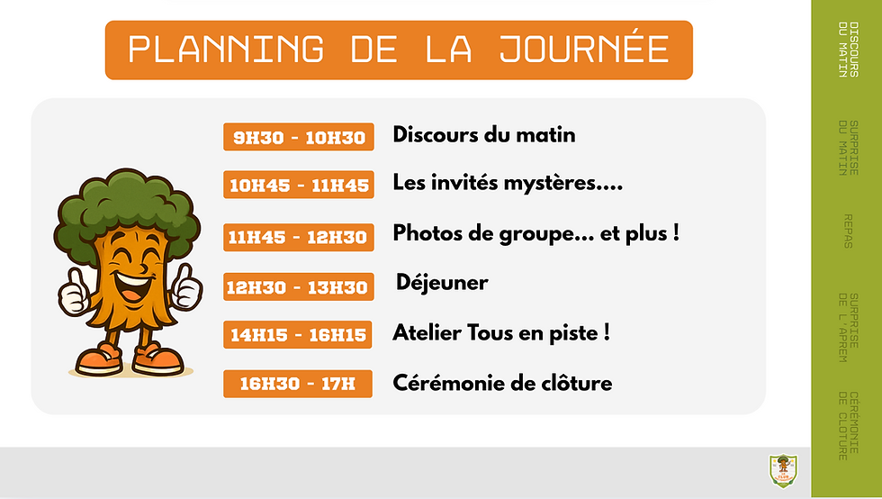 Planning de la journée événementielle à Brive de 9h30 à 17h.