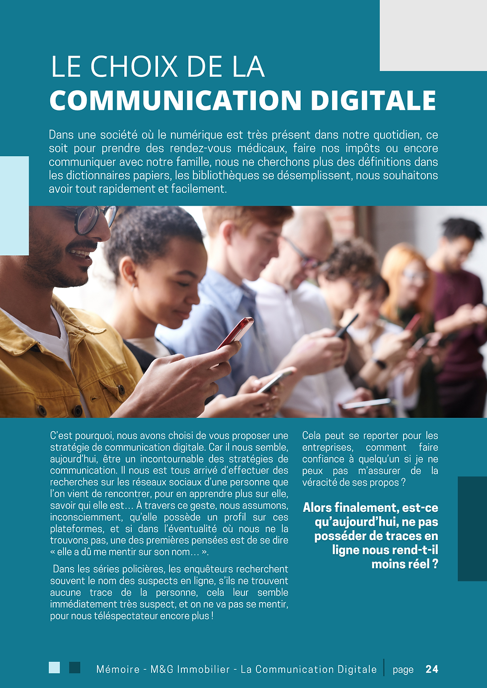 Page de mémoire d'agence de communication à Brive sur le digital.