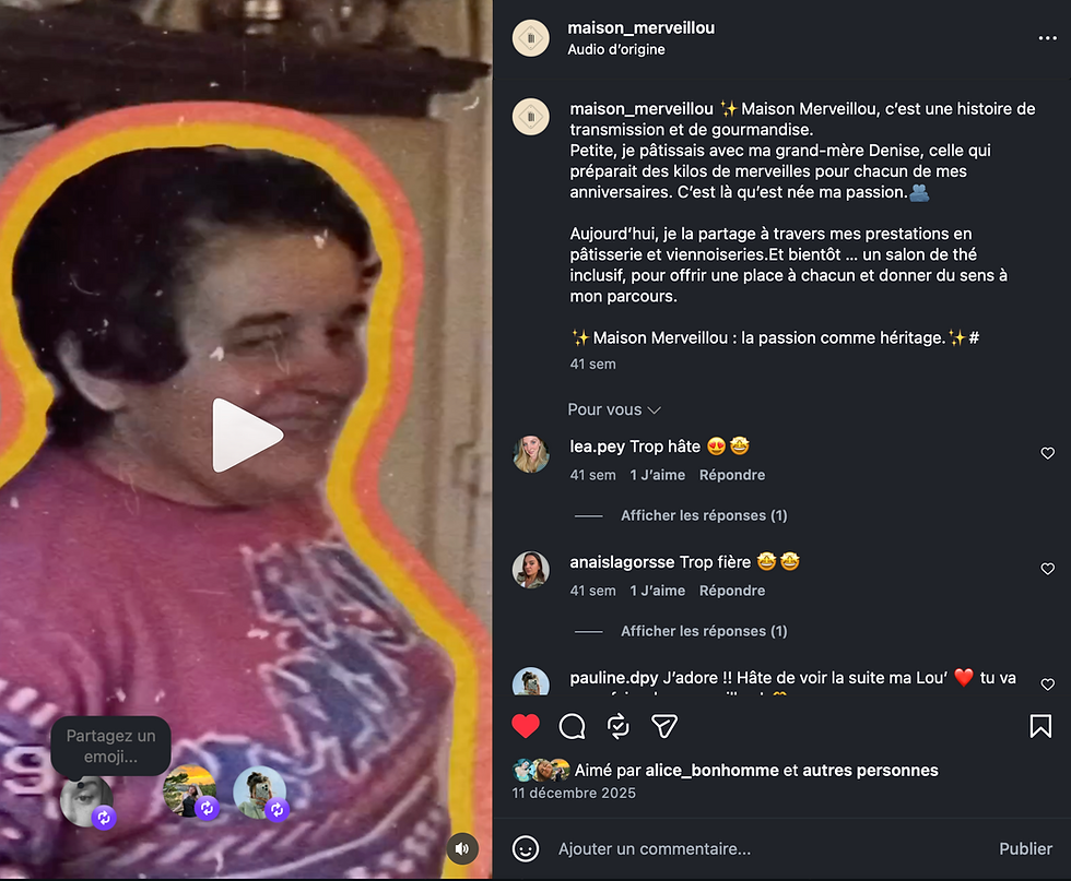 Publication Instagram de Maison Merveillou, agence de communication à Brive.