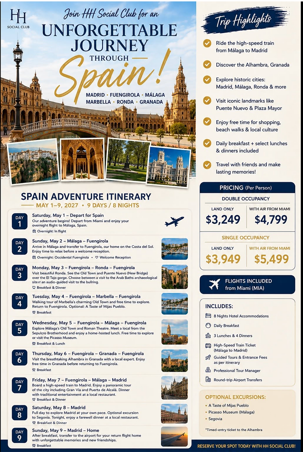 HH Social Club Spain Adventure