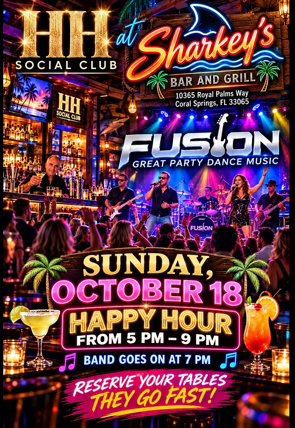 HH Social Club Happy Hour at Sharkey's with Fusion