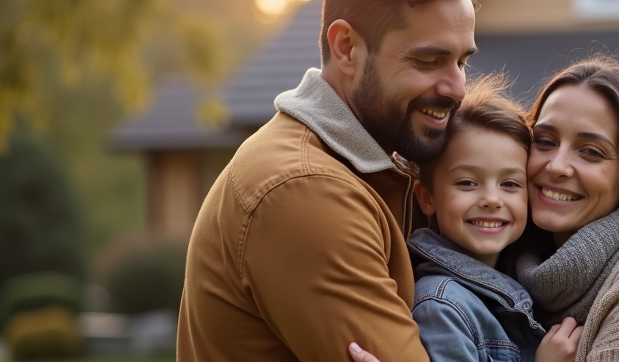 Family-embracing-in-front-of-cozy-home-with-insurance-policy-protection..png