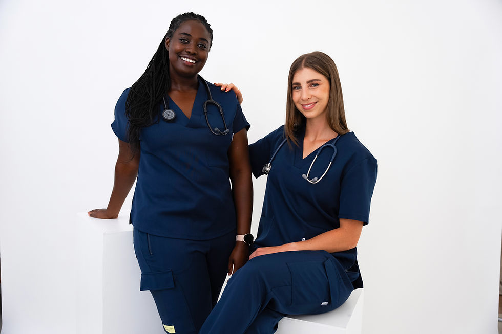 Thumbnail: Cristina One Pocket Scrub Top: Navy- skylar jade scrubs 