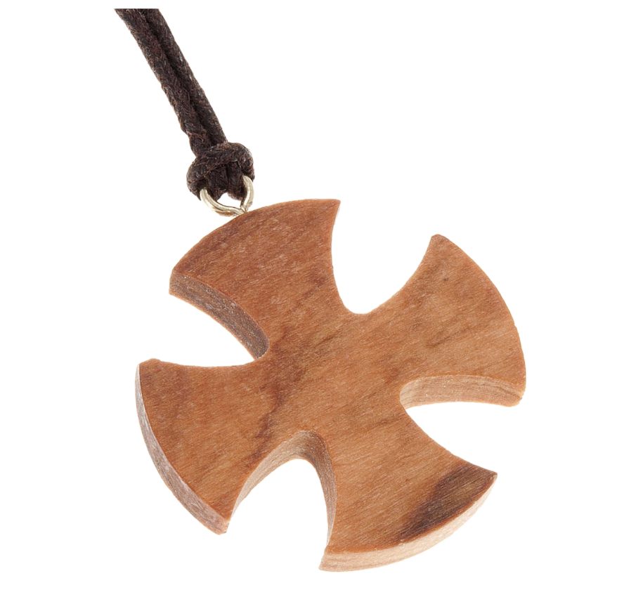 Privjesak od maslinovog drveta "Križ Malteški" razni modeli 