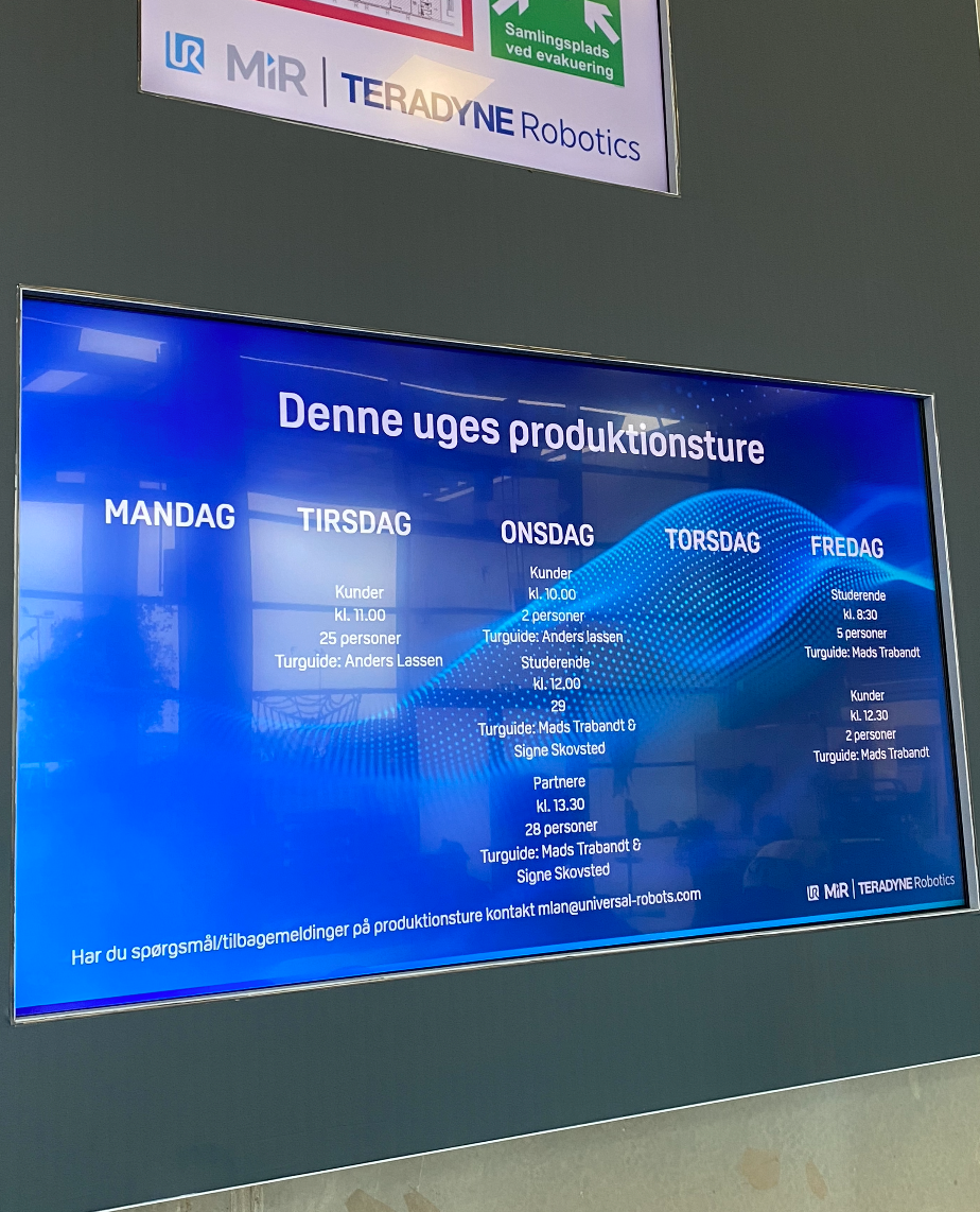 Produktionsture på display 