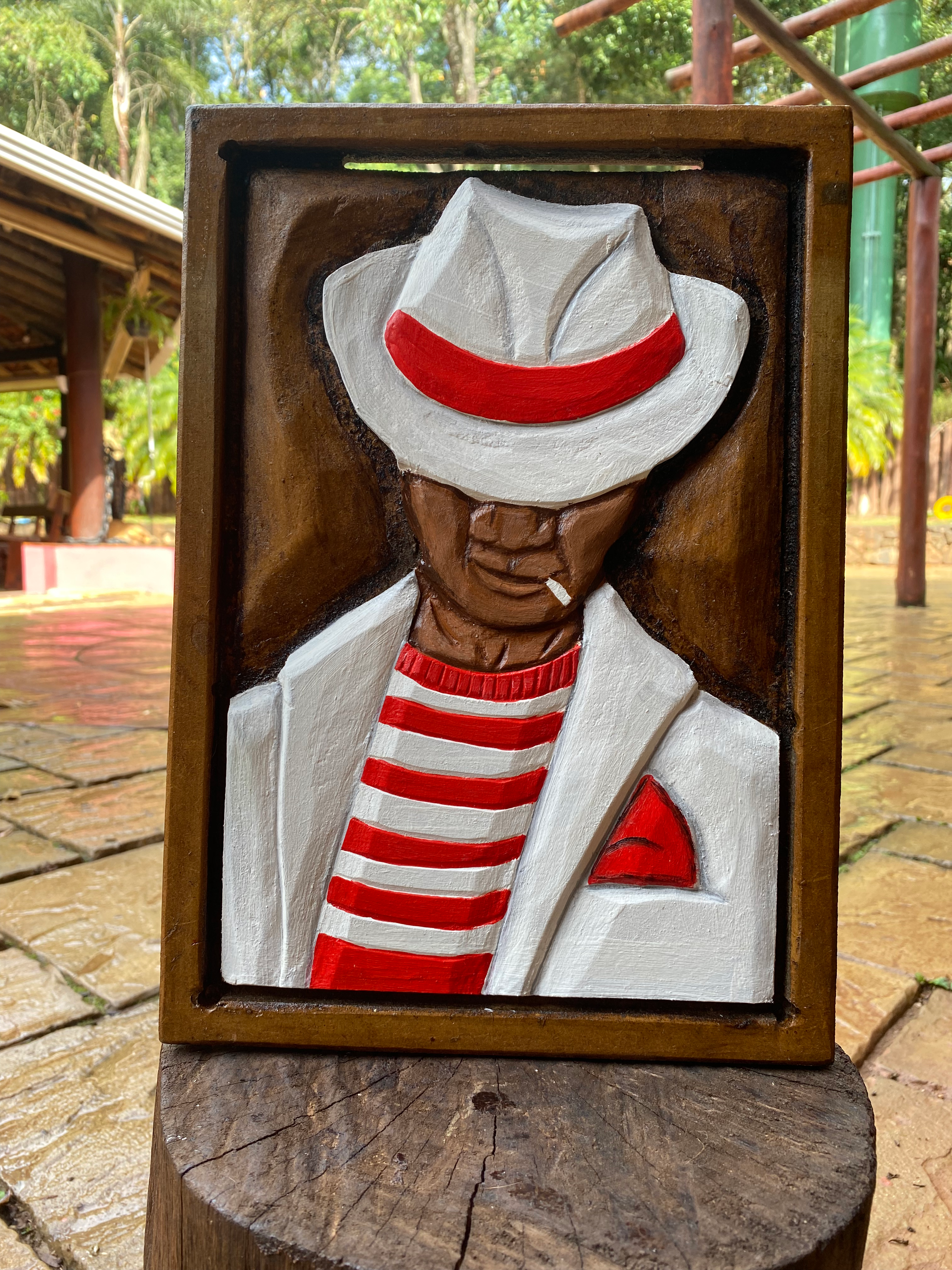 Quadro Entalhado Zé Pelintra - Rosto