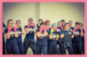 ladies taking part in a kickboxing class