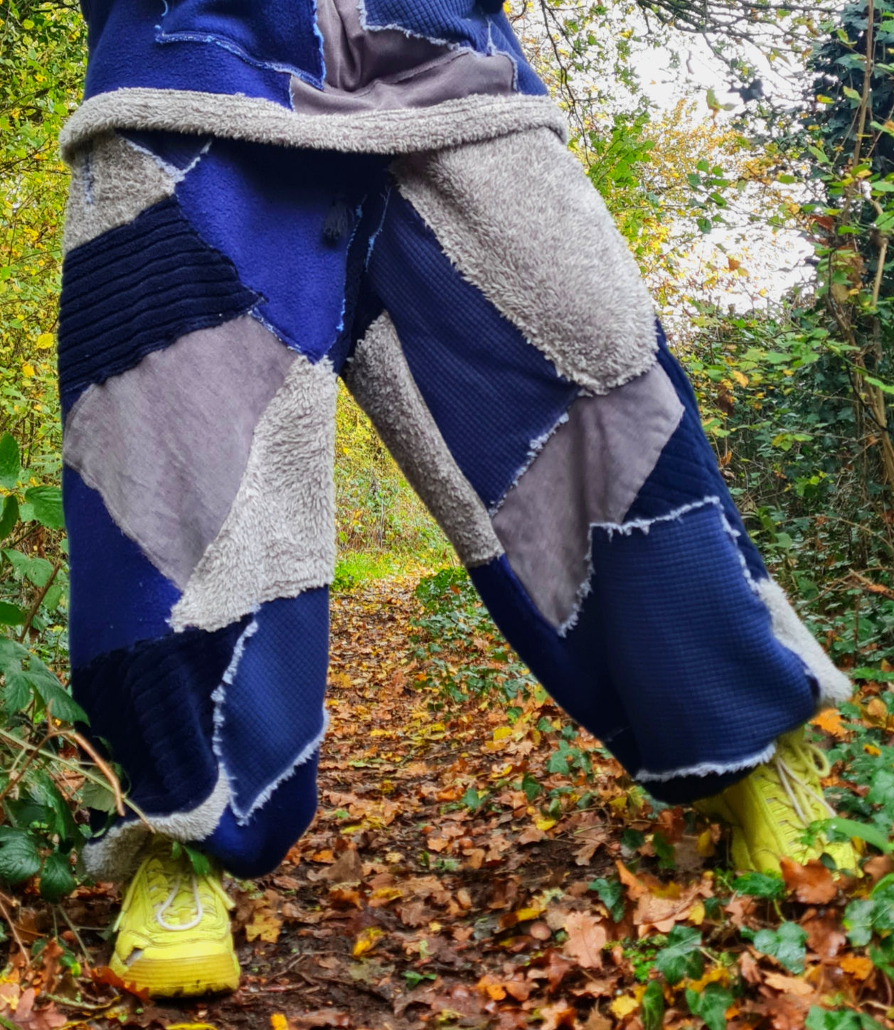 Crystal Blue Persuasion - Patchwork TROUSERS - UNISEX